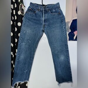 Levi's Dark Blue Straight Leg Denim Jeans